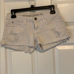 White cutoff shorts
